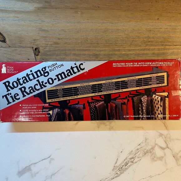 Rotating Push Button Tie Rack-O-Matic Tie Rack By Magic Home Products Never Used - Picture 1 of 7